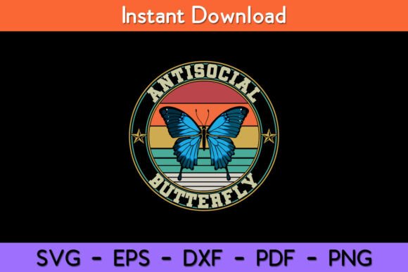 Antisocial Butterfly Vintage Retro