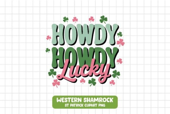 Howdy Howdy Lucky SVG Retro Pink PNG