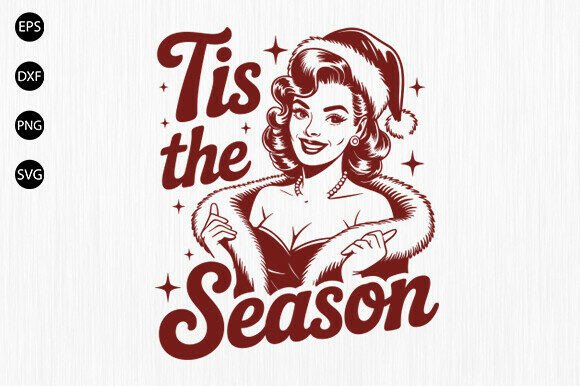 Retro Christmas Svg, Vintage Christmas