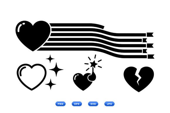 Retro Heart SVG Clipart Set Review