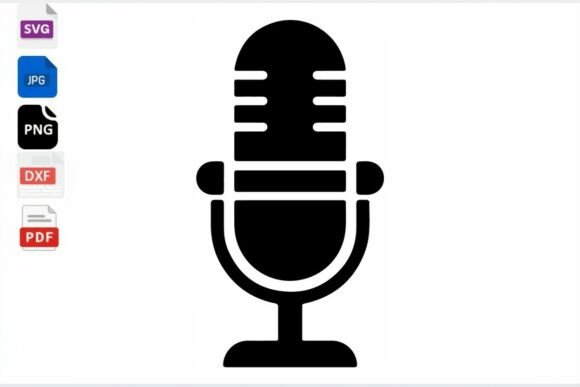 Retro Microphone SVG PNG DXF PDF