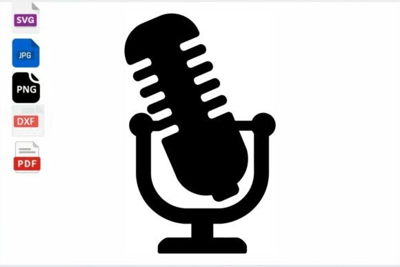 Retro Microphone SVG Podcast Mic