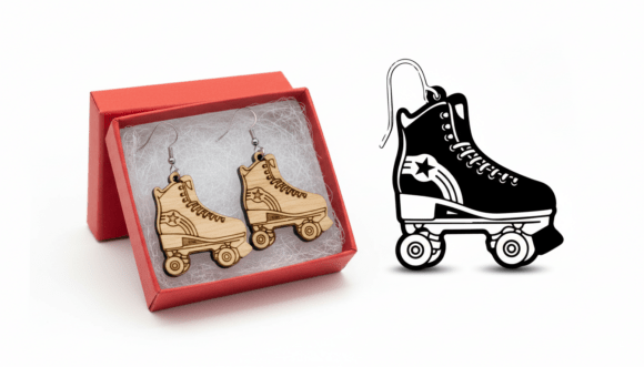 Roller Skate Earring Laser Cut Design Review