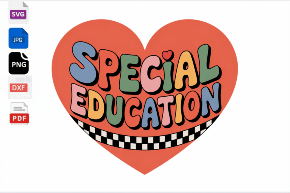 Special Education Retro Heart SVG PNG Review