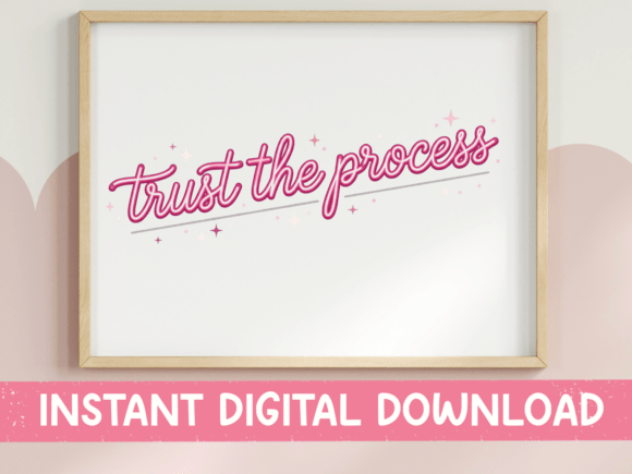 Trust the Process Pink Retro Script SVG