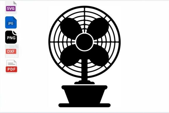 Vintage Fan SVG, Retro Fan Clipart, Fan